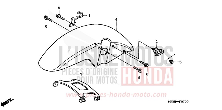 KOTFLUEGEL, VORNE von CB1300 Super Bold'or ABS MOODY BLUE METALLIC (PB296) von 2002